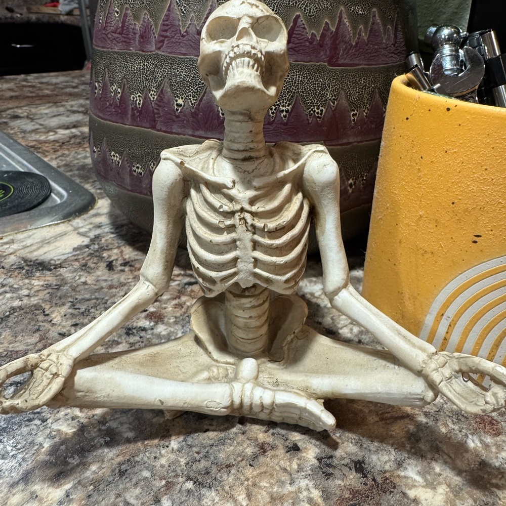 World Market Yoga Skeleton Figurine